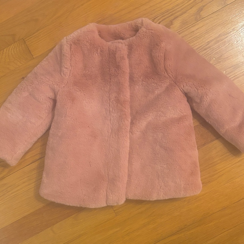 Janie and Jack Pink Faux Fur Puffer Jacket